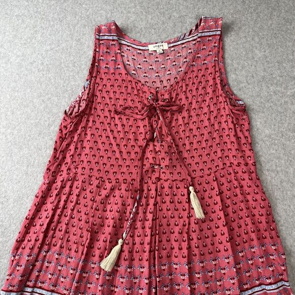 UMGEE Bohemian‎ Boho Floral Dress Size Small Cotton Poly Blend Sleeveless Flirty - Picture 2 of 6